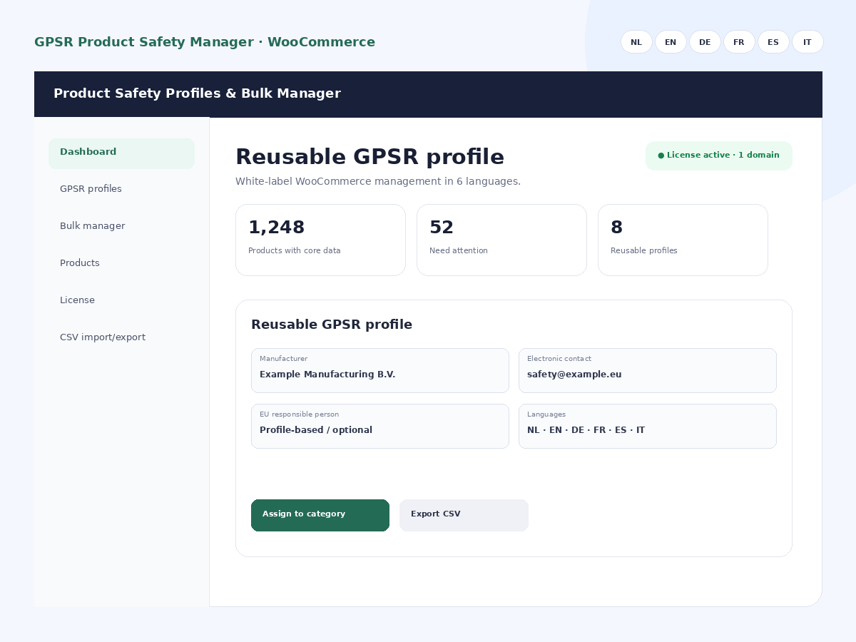WooCommerce? Los veel GPSR-databeheer direct in je shop op