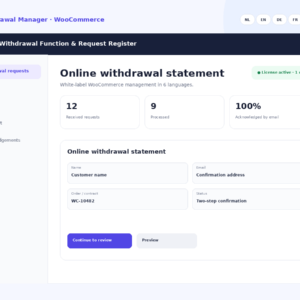 EU Withdrawal Manager voor WooCommerce
