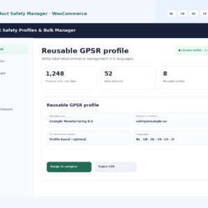 GPSR Product Safety Manager voor WooCommerce