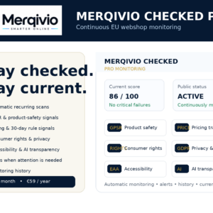 Merqivio Checked Pro Continuous Monitoring dashboard