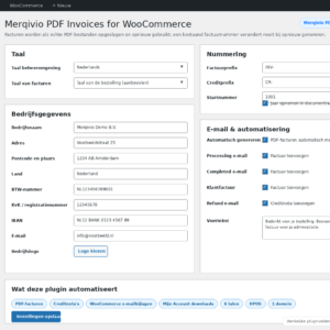 Merqivio PDF Invoices for WooCommerce instellingen en automatisering